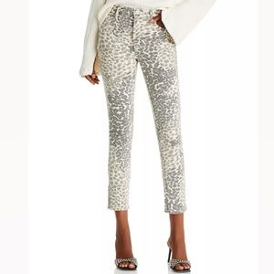 MOTHER leopard print Ankle Jeans